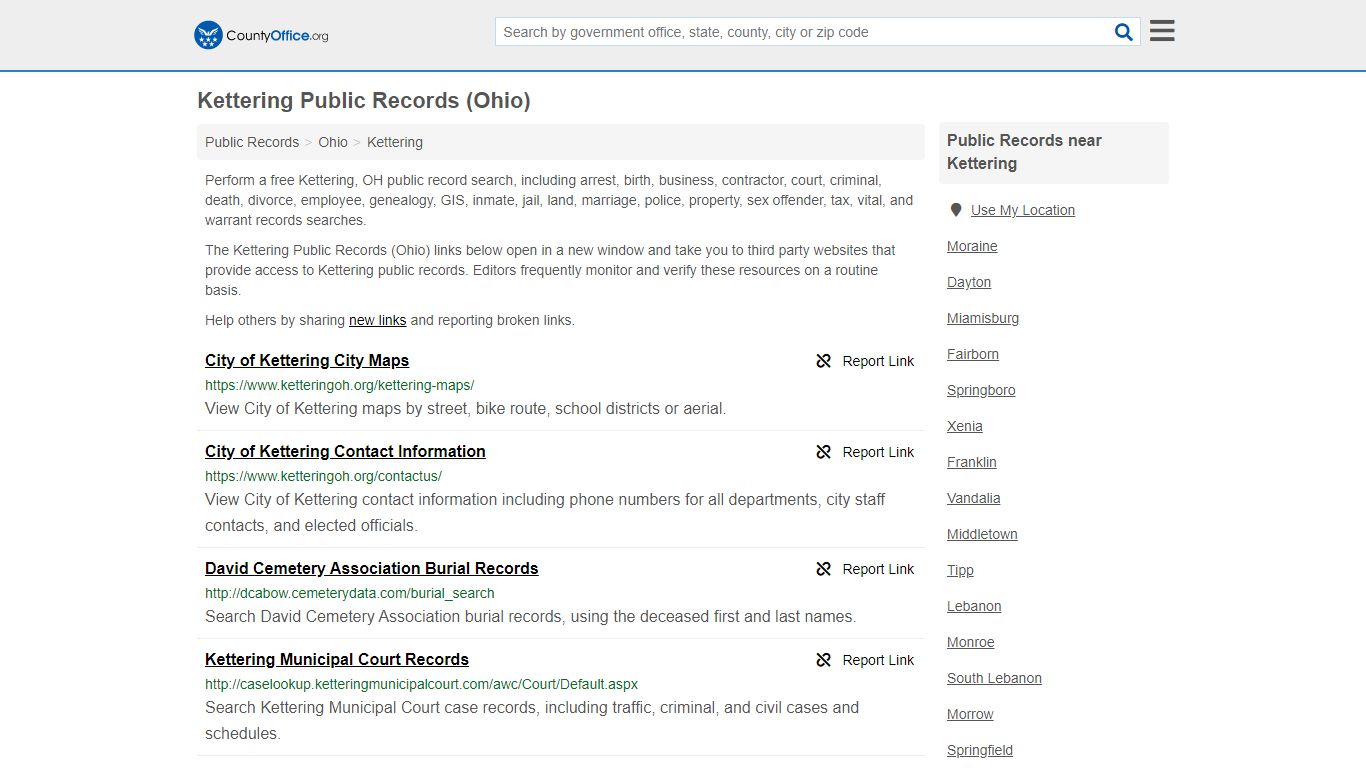Public Records - Kettering, OH (Business, Criminal, GIS ...